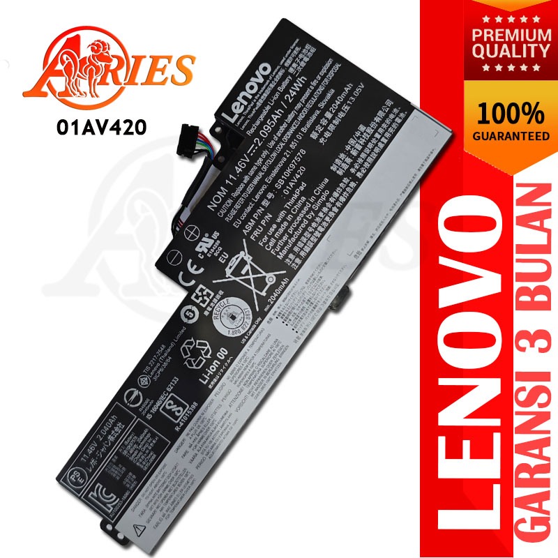 Baterai Laptop Tanam / Internal Lenovo Thinkpad T470 T480 Series 01AV420