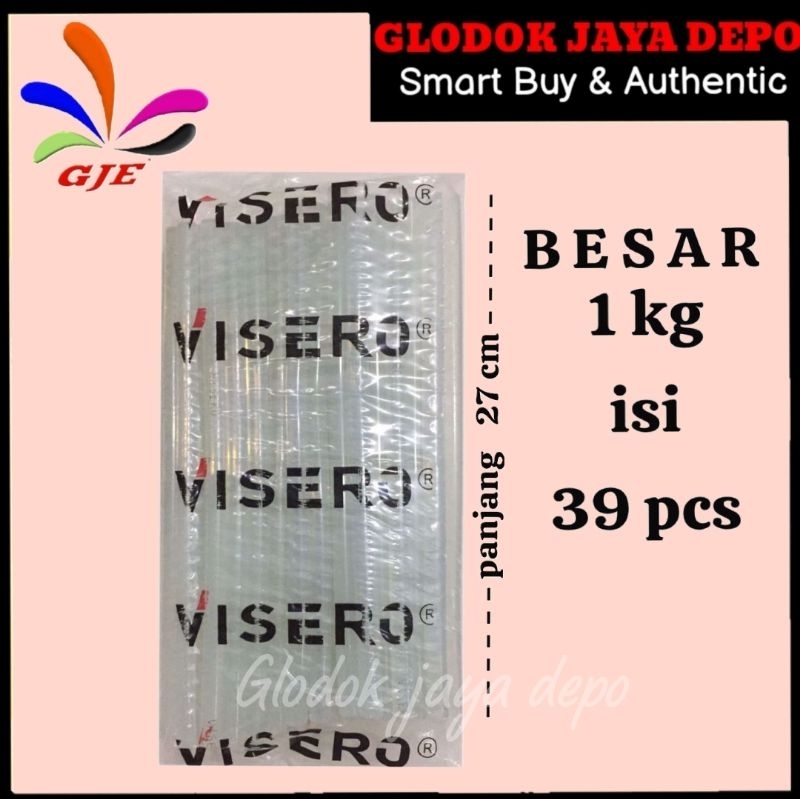 

LEM BAKAR GLUESTICK BESAR PUTIH SUPER MERK VISERO 1KG ISI 39PCS