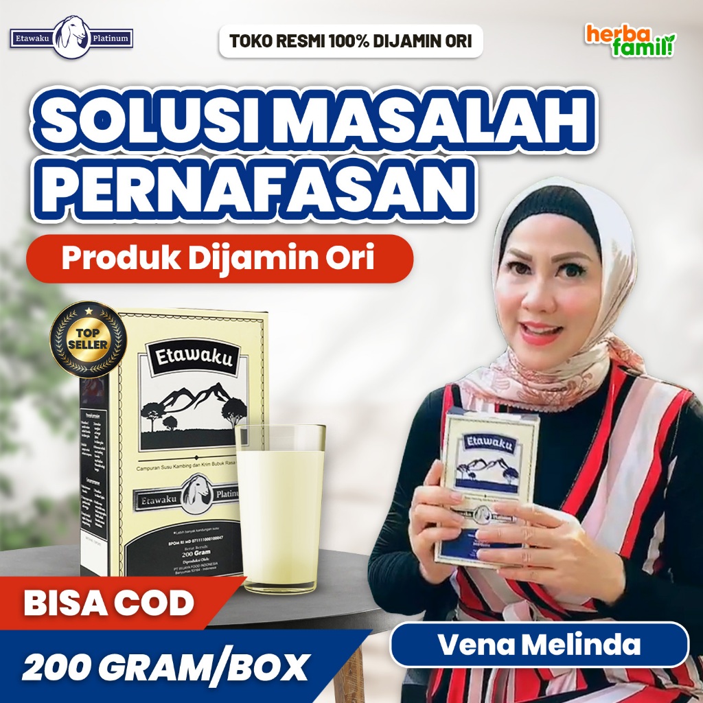 

Etawaku Platinum - Susu Kambing Etawa Asli Atasi Sesak Nafas dan Masalah Pernafasan 200 Gram Ori