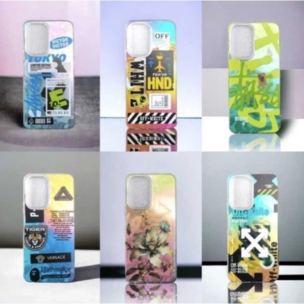 Case Samsung S21 FE | S23 FE Hard CASE HOLOGRAM CORAK FEATHER MOTIF PREMIUM