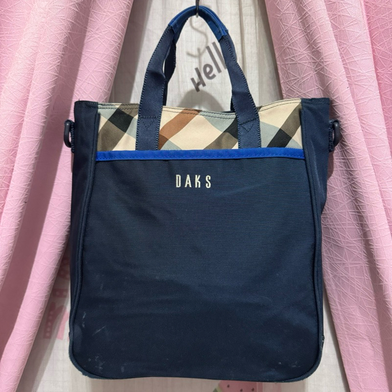 tas tote bag DAKS kanvas. tas tote bag kanvas navy preloved