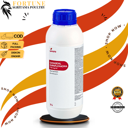 GANADEXYL E ENROFLOXACIN ENROFLOKSASIN 1 Lt - Mengatasi Salmonellosis pada unggas Ayam dan Ba