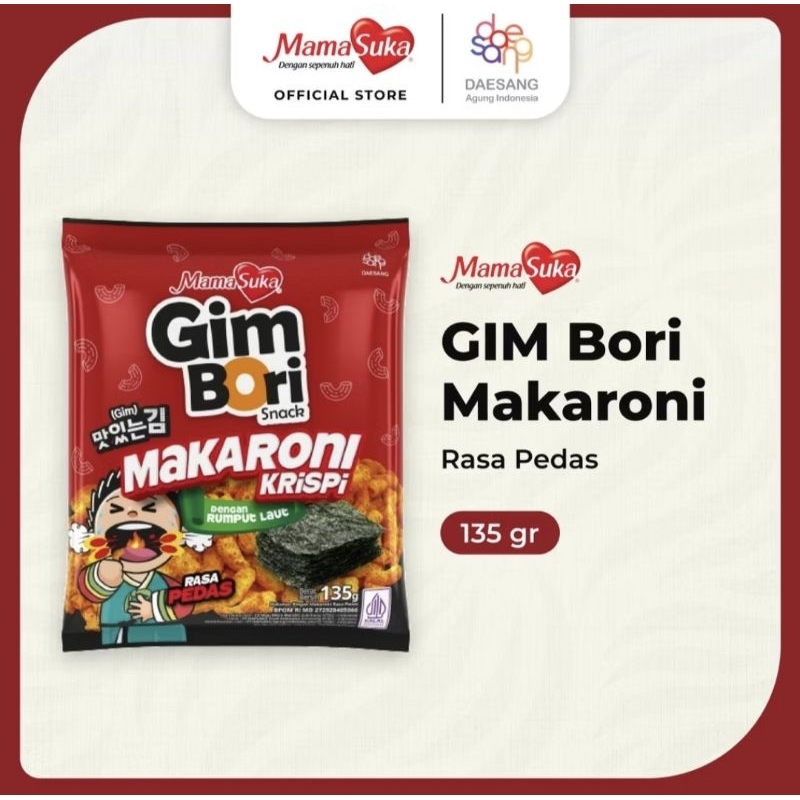 

Gim Bori Makaroni Rasa Pedas 135 gr / Snack Gim Bori Makaroni