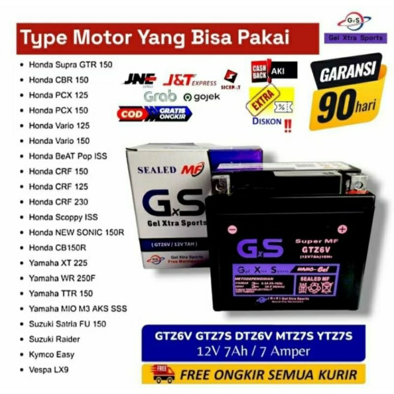 Aki Motor Full Kering Mio J Mio M3 Fino Gtz5s Ytz5s Original