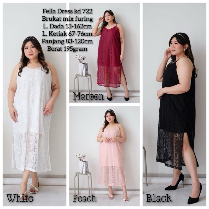 Fella Bigsize Dress kd 722 | Dress brukat jumbo | Dress dinner