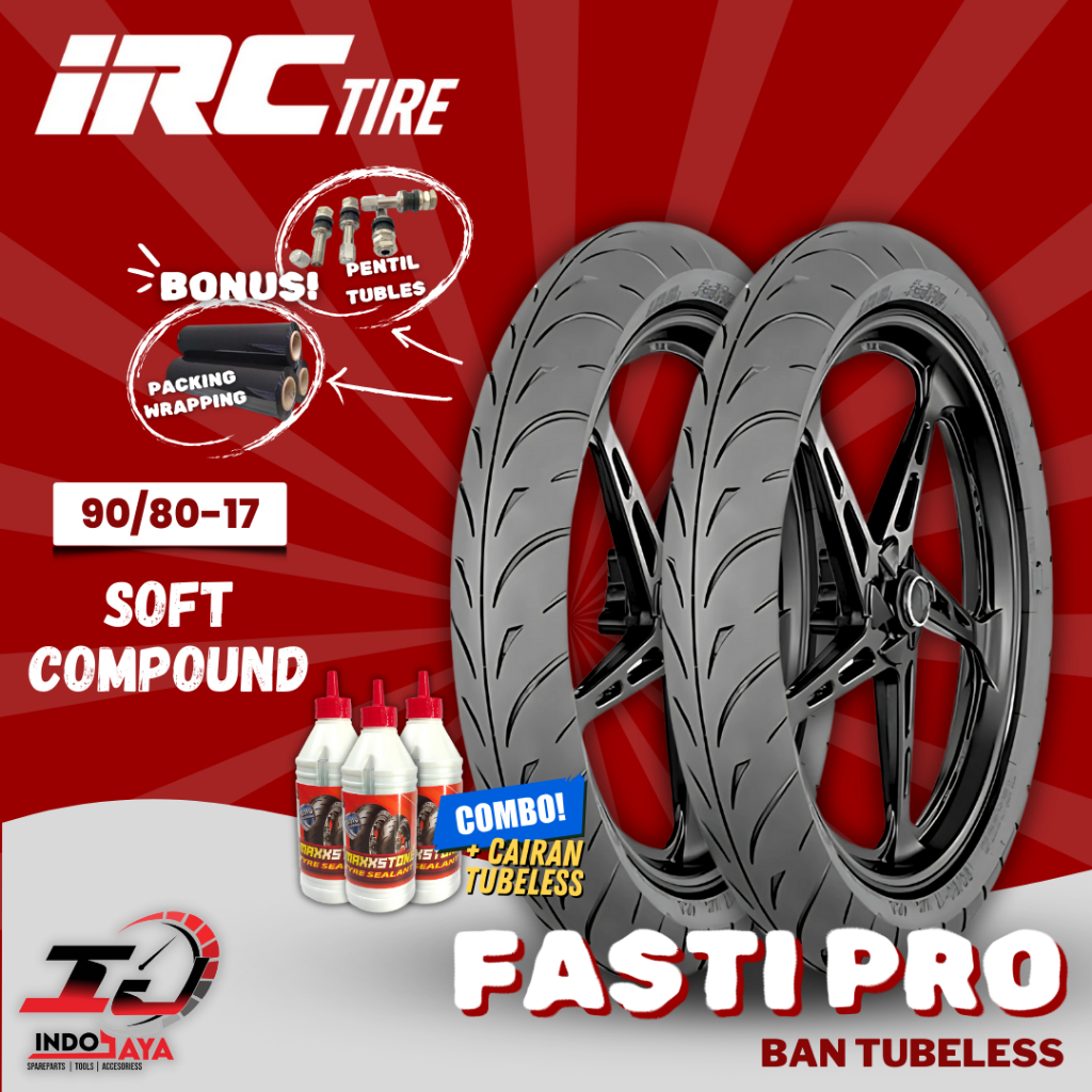 [READY COD] BAN LUAR IRC TUBELESS SOFT COMPOUND FASTI PRO (90/80-17) BAN BEBEK UNDERBONE BALAP / BAN