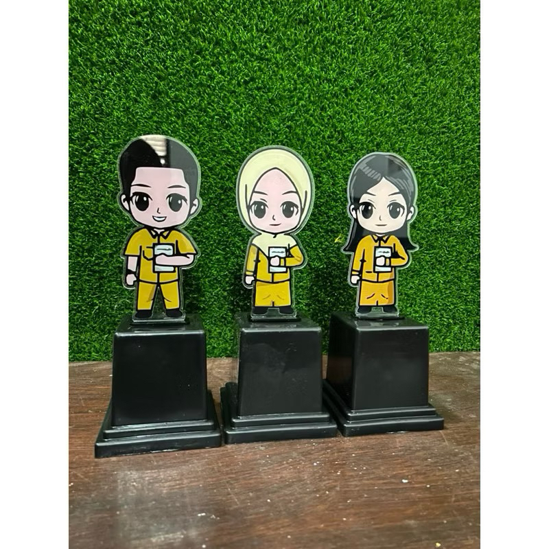 Piala Hari Guru Custom Nama Tulisan / Plakat happy teacher day seragam khaki / Kado Spesial Hari gur