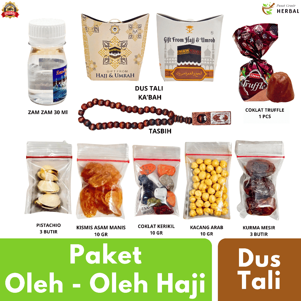 

Paket Oleh Oleh Haji dan Umroh Dus Teng Teng Tali Grosir Premium Lengkap Coklat Kerikil Arab Zamzam