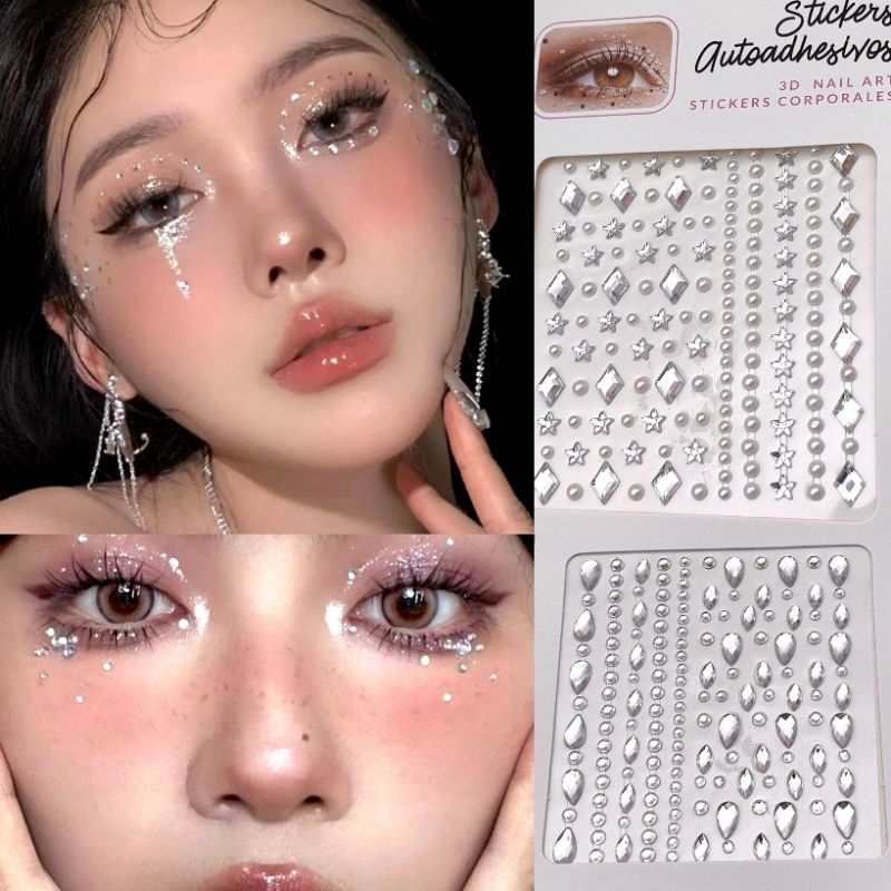 HOLO_COS [Ready COD] 3D Rhinestones Self Adhesive Manik Manik Gem Tinggal Tempel Sudah Ada Perekat K