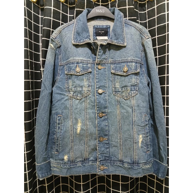 jaket jeans denim trucker vintage second brand polham size M