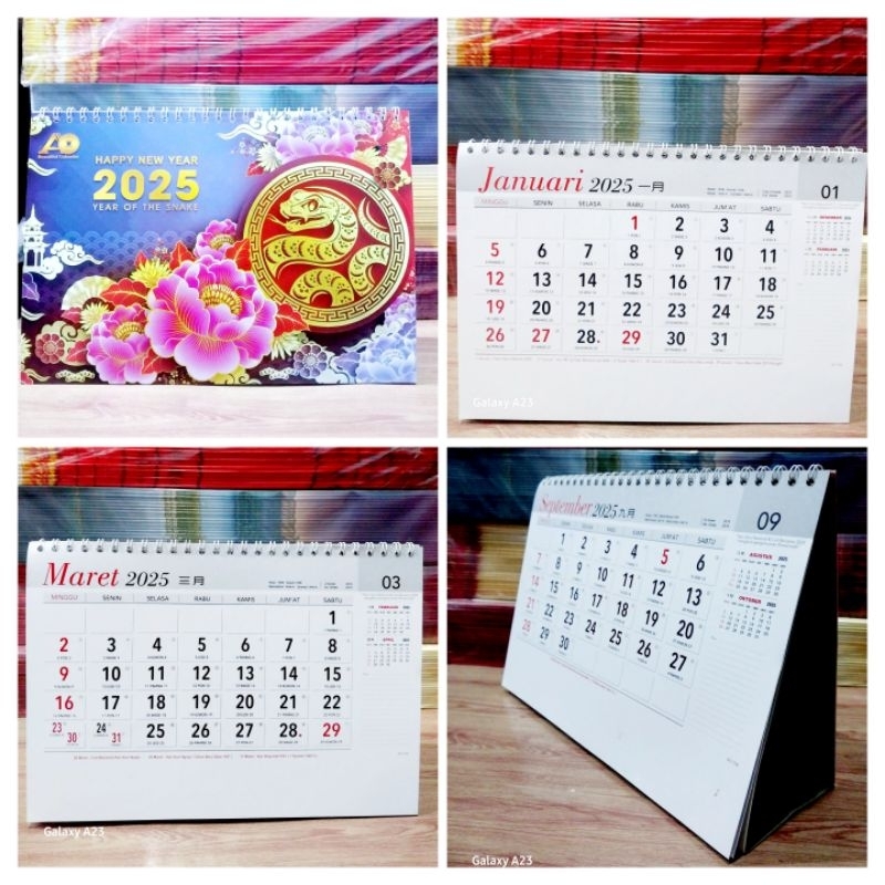 

kalender meja tahun 2025 kalender meja kerja AO 702