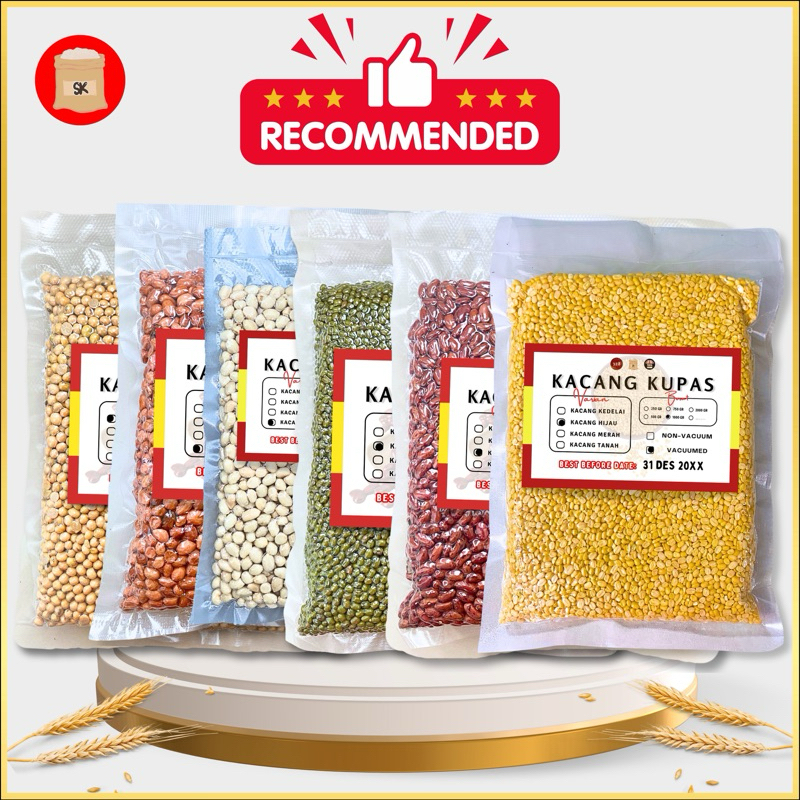 

1 kg Kacang Kedelai/Hijau/Merah/Tanah Kupas Kulit Premium Vakum