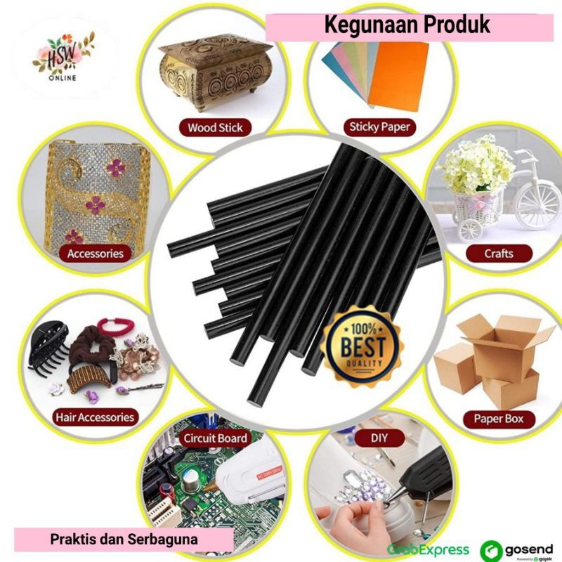 Lem Bakar Hitam Ajaib Reffil Lem Tembak Super Kuat Lem Tambal Ember Bocor Warna Hitam Reffil Glue Gu