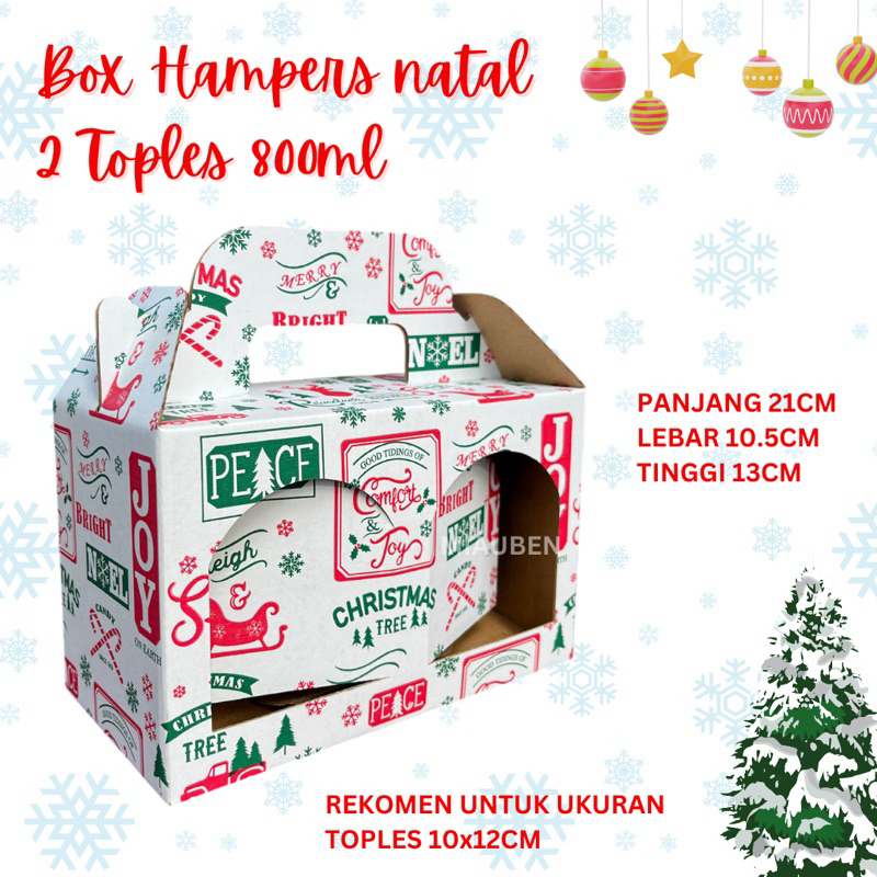 

Box hampers natal isi 2 toples tabung 800ml