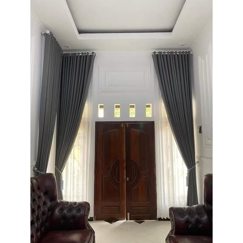 Gorden jendela blackout polos 9lipat lebar 2 meter panjang 3 meter Hordeng pintu kamar ruang tamu mi