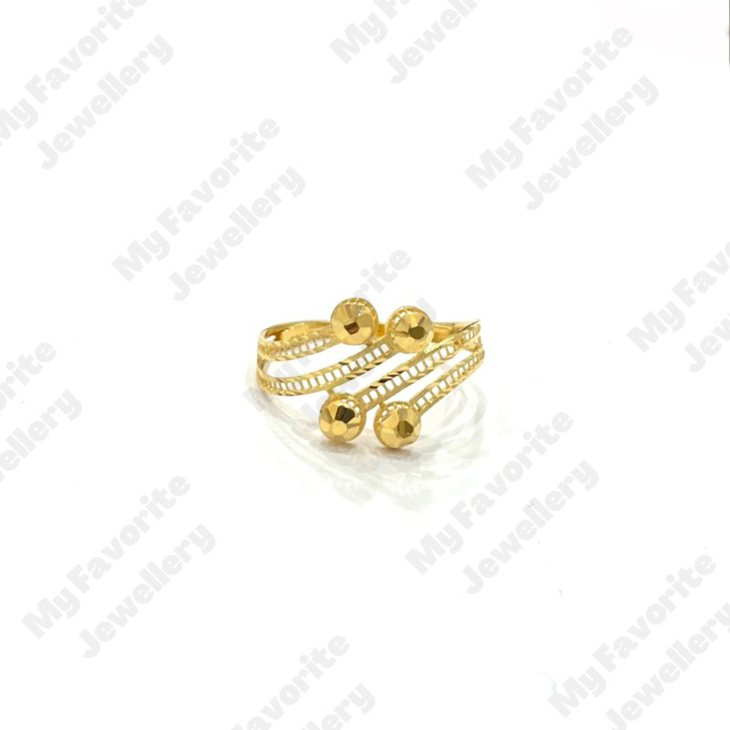Cincin Silang Bola-bola Ringan Uk15 Terbaru EMAS ASLI Kadar 700 16K