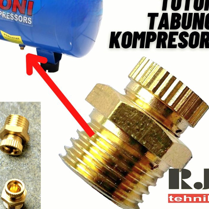 PESTA DISKON Baut Tutup Nepel Pembuangan Air Tabung Kompresor Kuningan