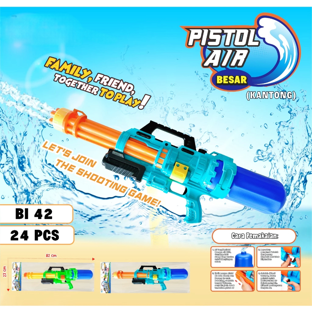 Mainan Pistol Air Anak Besar - Tembak Tembakan Uk Jumbo Water Gun Edukatif