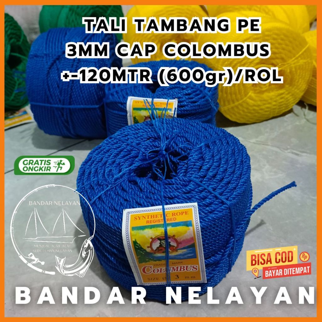 

HJK Tali Tambang 3mm Cap Columbus BAGUS MURAH