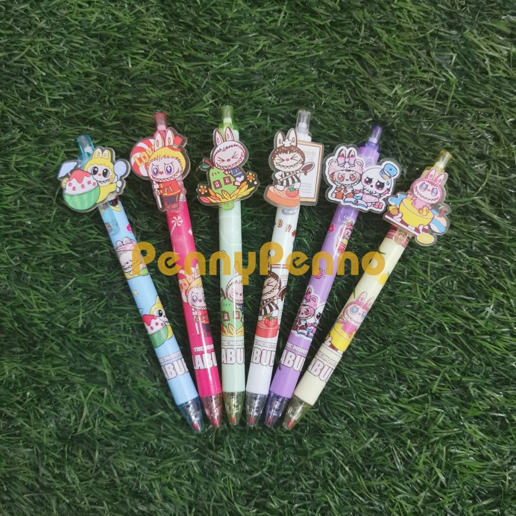 

Pen Gel Model Cetak Klik Labubu / Pena Pulpen Labubu