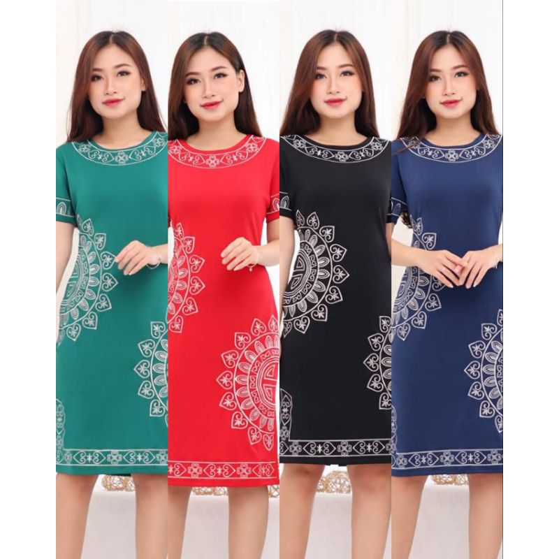 Dress Scuba Mix tile premium.Bisa buat Seragam.Bordir.Bahan tebal+lembut