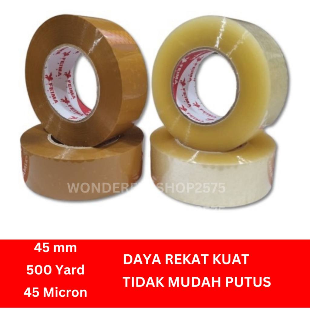 

Lakban Jumbo Bening Lakban Jumbo Coklat 2inch 45mm x 500Yard 45micron