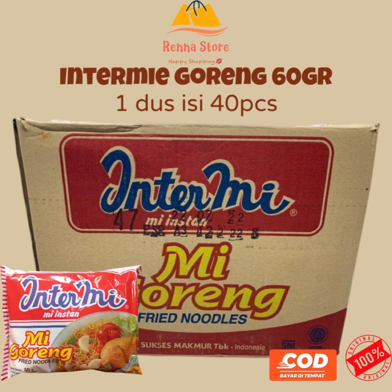 

INTERMIE Goreng x EKOMIE Goreng 60gr (1dus isi 40pcs) Food Noodles