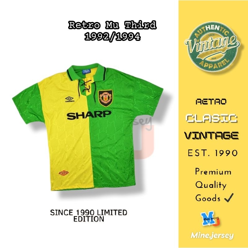 Jersey Retro Mu 3rd Hijau 1992/93 Grade Ori Jersey Klasic