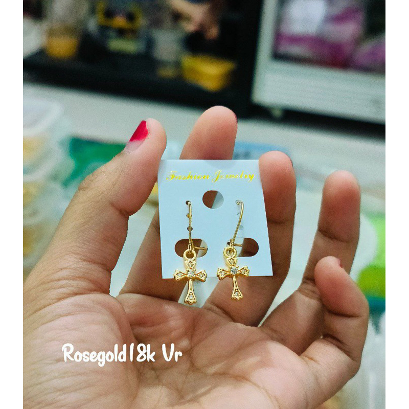 Anting Salib Jurai - Yaxiya Jewelry 18K