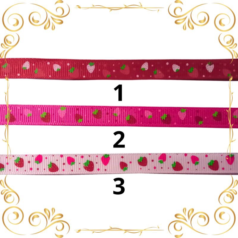 

Pita Grosgrain Strowberry / Pita Motif / Pita Karakter 1cm per yard