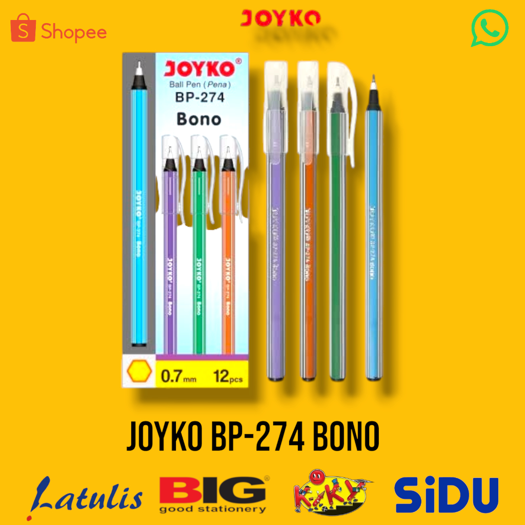 

Ball Pen Pulpen Pena Joyko BP-274 Bono 0.7 mm 1 Box 12 Pcs