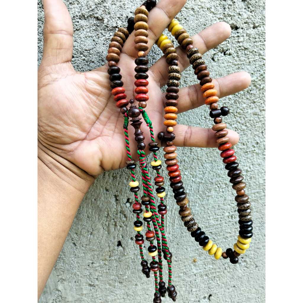 tasbih tijani kombinasi 11 kayu langka size 10 mm | tasbih tijani cantik 100 butir | tasbih kombinas