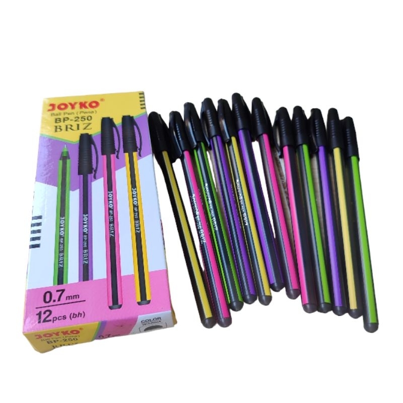 

1 Pak isi 12 Pulpen Joyko Briz BP 250 ukuran 0.7 mm - Pulpen Joyko Murah