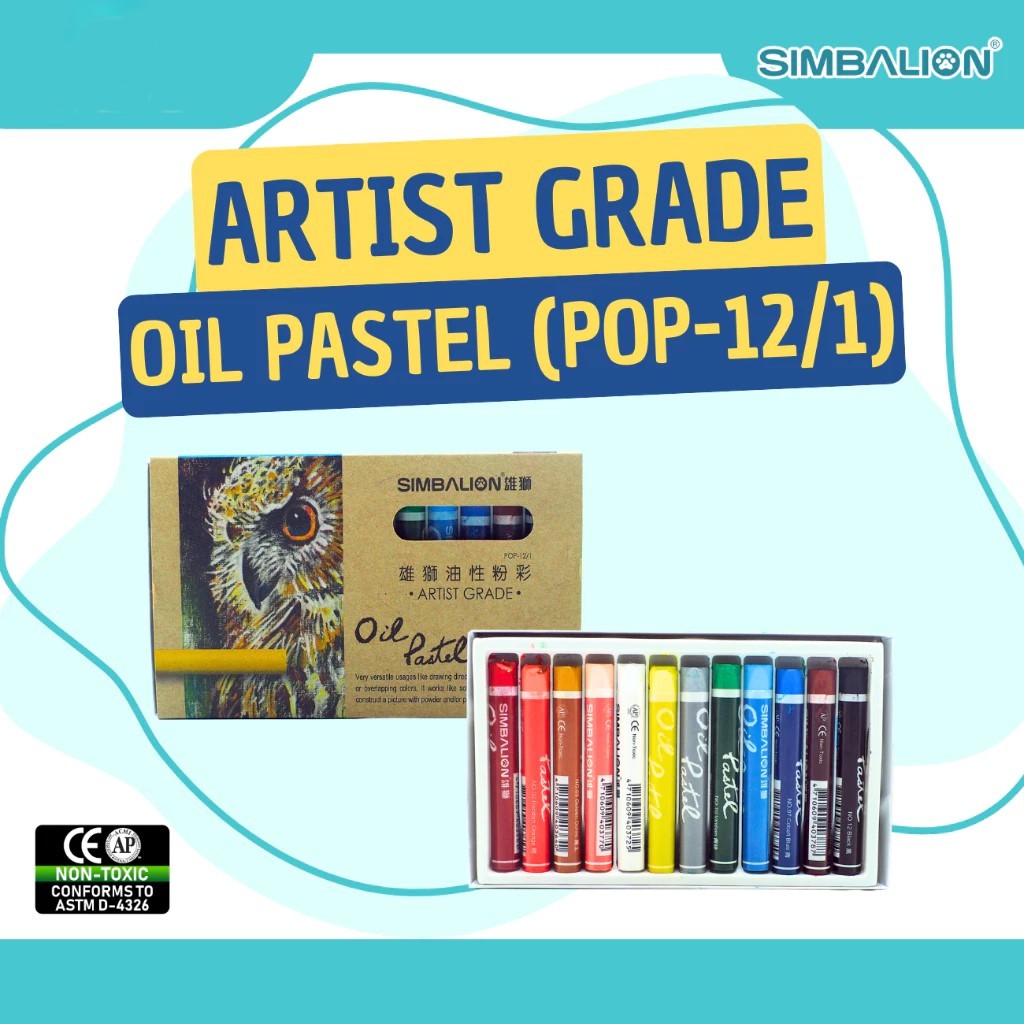 

Simbalion Artist Grade Oil Pastel 12 Color POP - 12 /1