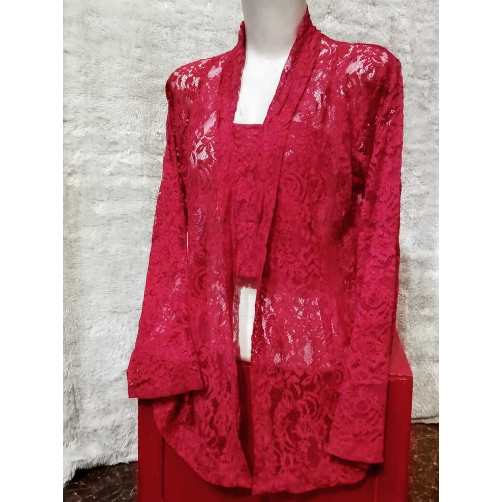 Pakaian tradisioanal wanita model kebaya bahan brokat/baju wanita bali kebaya brokat lengan panjang/