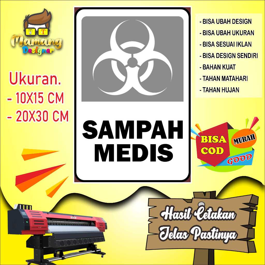 

Cetak Stiker Untuk Tong Sampah Medis Putih bb