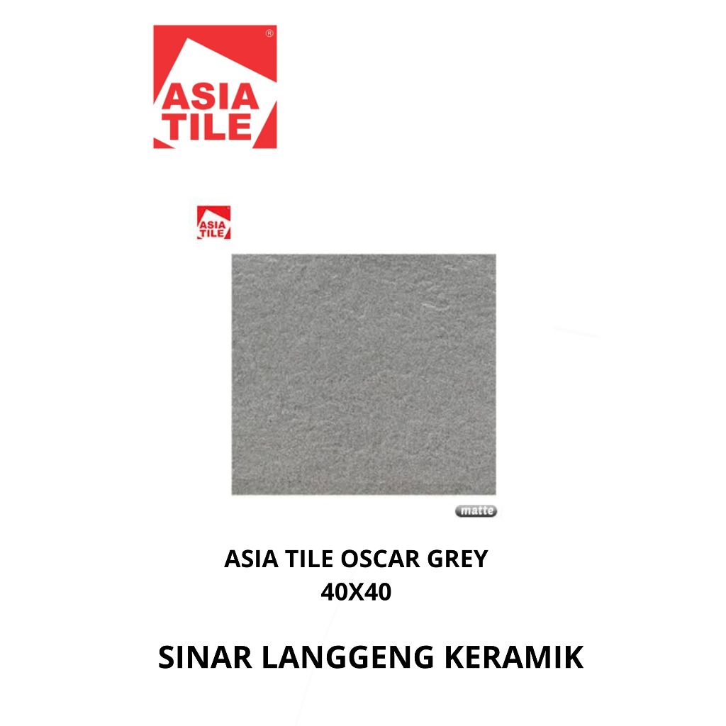 ASIA TILE OSCAR GREY 40X40 KERAMIK LANTAI MATTE KERAMIK LANTAI 40X40