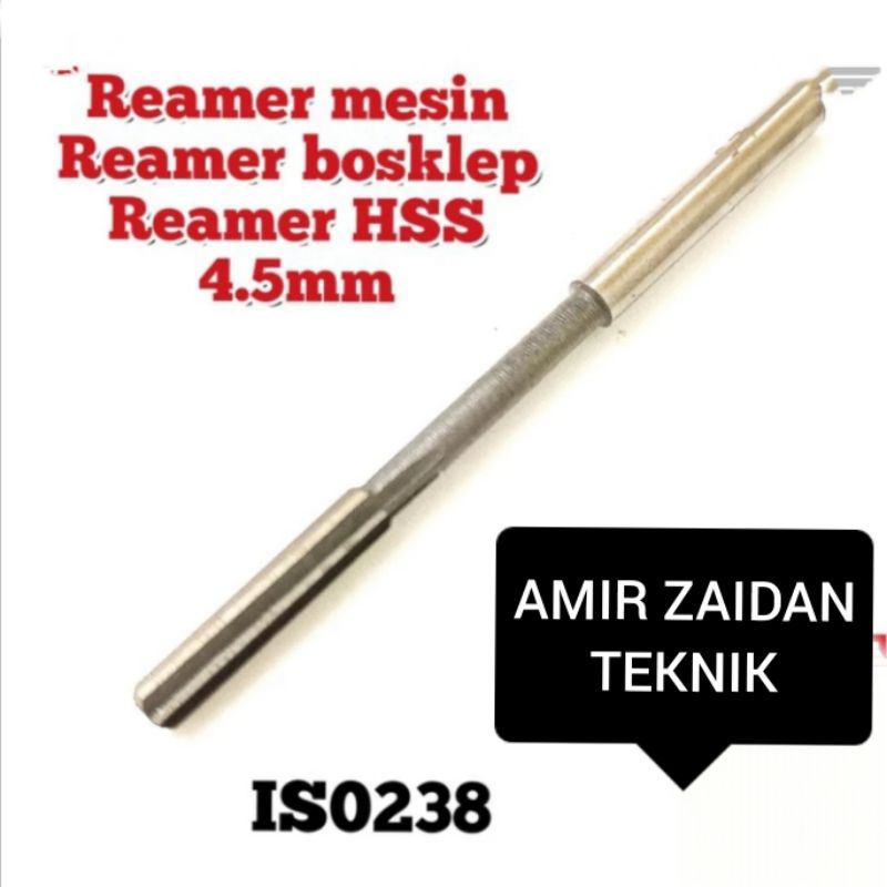 Reamer bosklep 4.5mm HSS reamer mesin lemer lurus 6flute