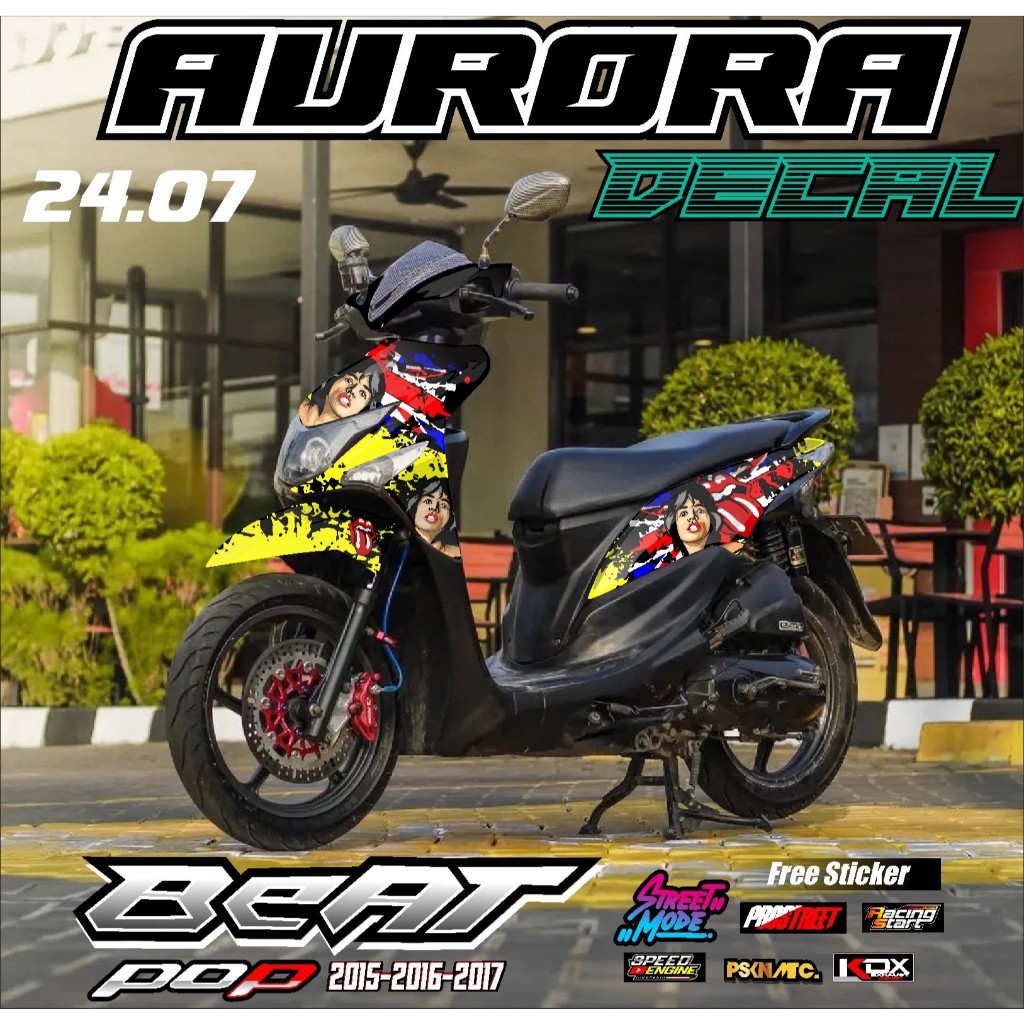 COD TERBARU Decal Stiker BEAT POP 2015 2016 2017 FULL BODY NEW  DESIGN GRADASI STICKER KREN BEAT MOD