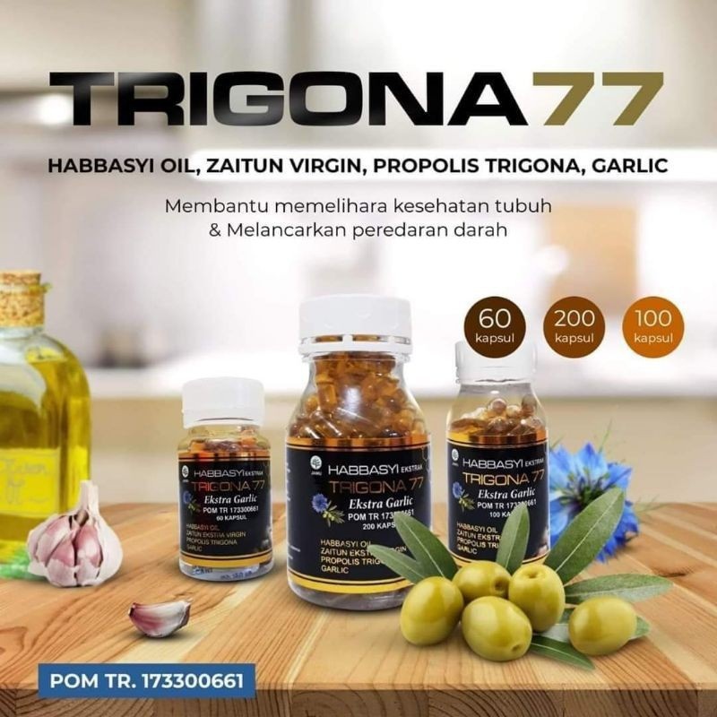 Habbasyi extrak trigona 77 ekstra garlic 200 kapsul