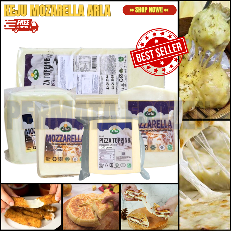 

Keju Mozarella Arla 1kg 500 gram 250 gram 200 gram / Mozzarella Cheese Keju Mozarella Korea