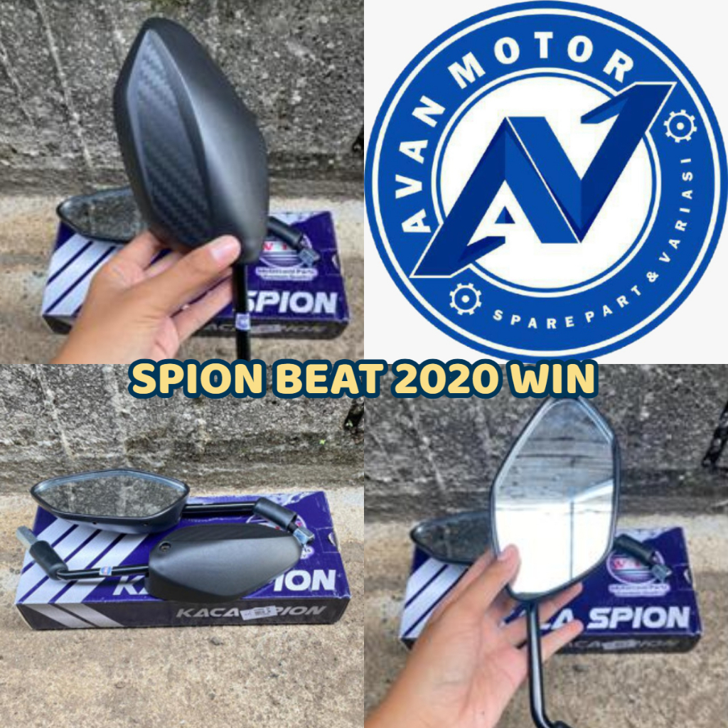SPION BEAT DELUXE 2020 (K1A) KACA SPION SET KANAN KIRI HONDA BEAT NEW LED 2020 MERK WIN
