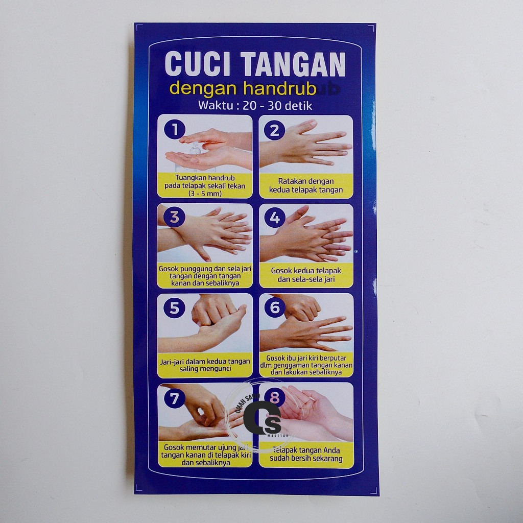 

Stiker Cuci Tangan Dengan Handrub - Handsanitizer - Kebersihan - Stiker Kesehatan