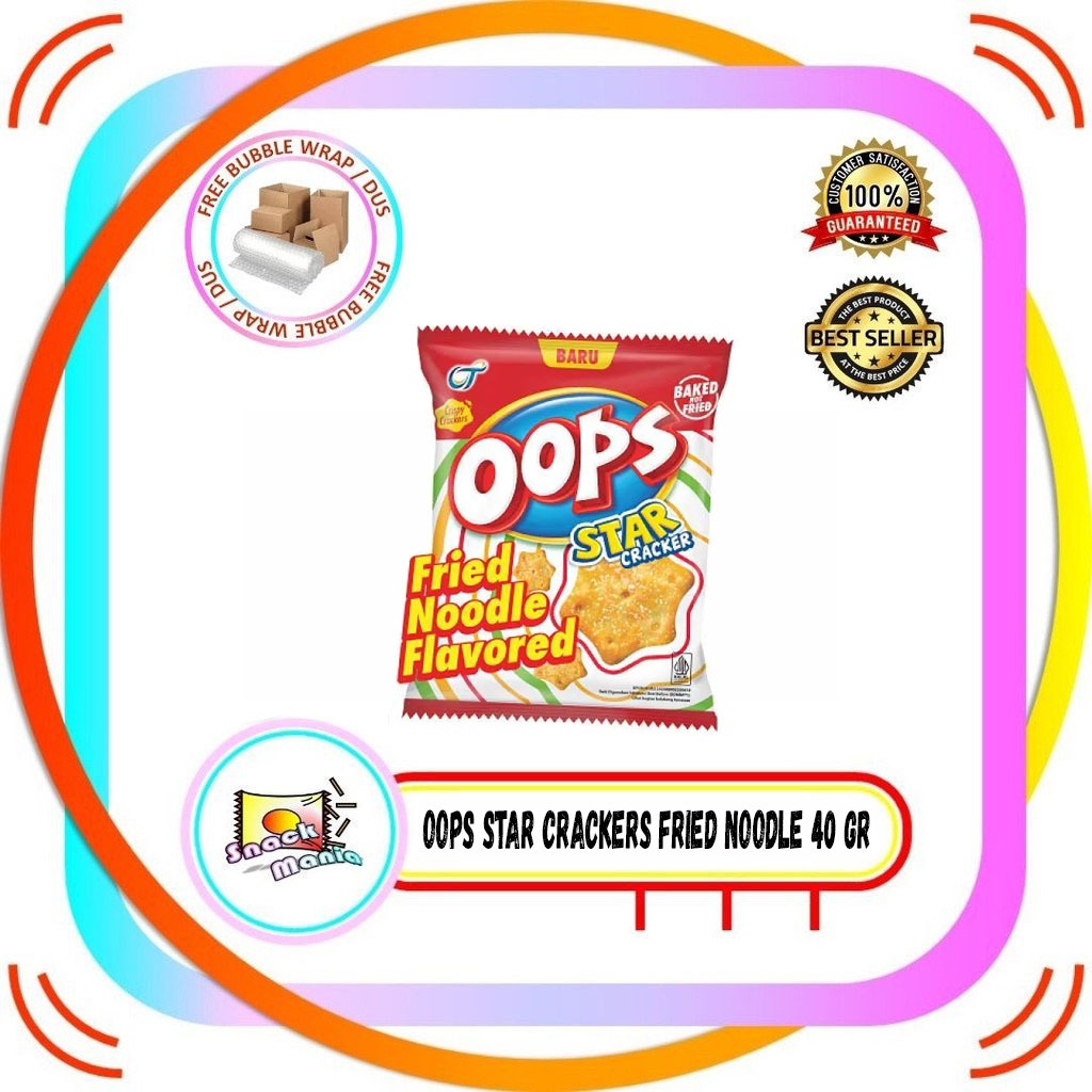 

Oops Crispy Star Crackers Fried Noodles 40 gr Biskuit Krekers