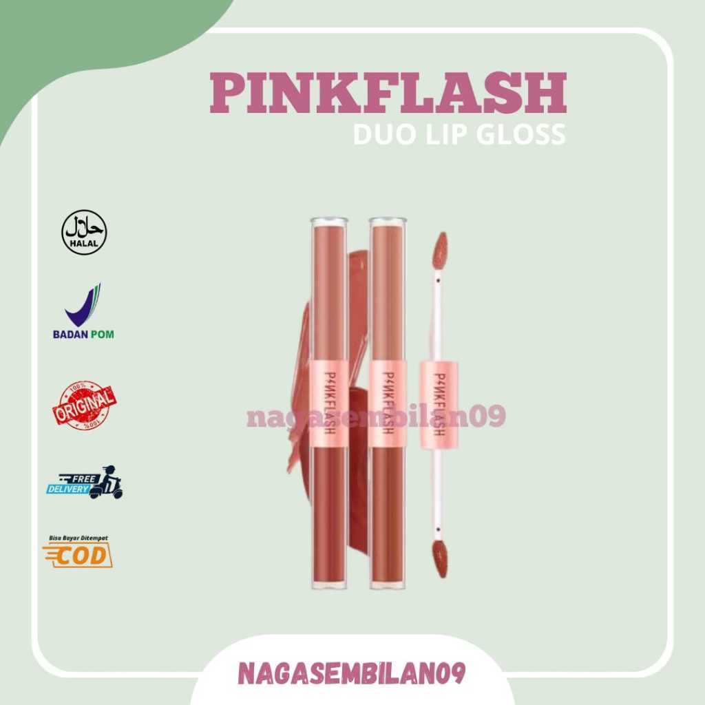 Pinkflash 2in1 Duo Lipgloss Dual Ended Liquid Matte  Lipstik Velvet Tint