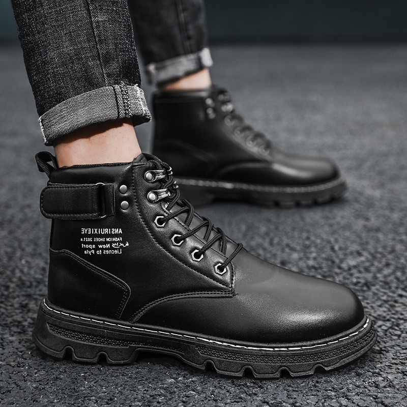 HOT JS Sepatu Boots Pria Terbaru ala Korea Style Sepatu Kerja Pria Sepatu Security Spatu Satpam