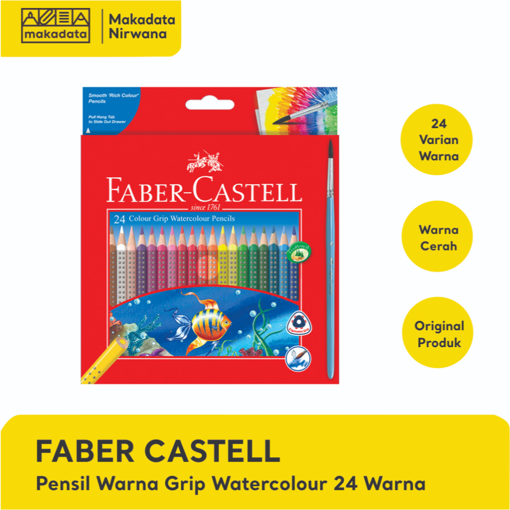 

FABER CASTELL PENSIL/PENCIL WARNA GRIP WATERCOLOUR 24 WARNA (1 PCS)