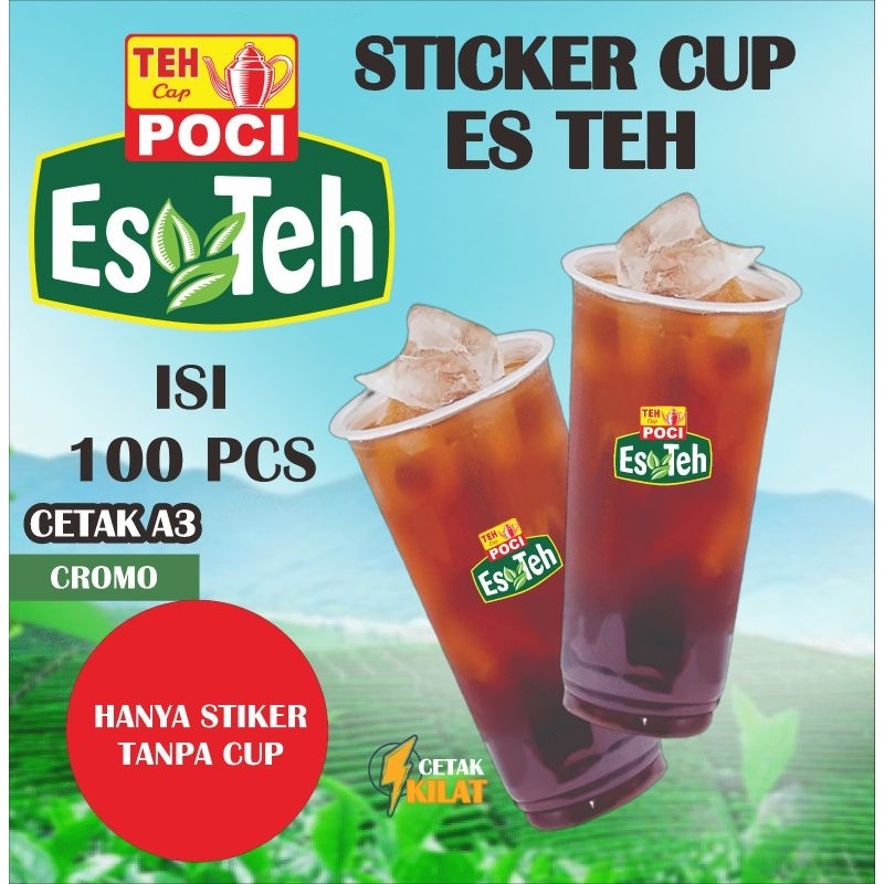 

Stiker Label Kemasan Es teh Isi 100 pcs