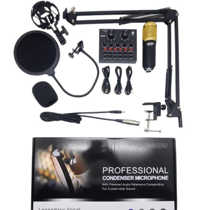 Condenser Microphone Kit Bm-800 Mic Kit With Live Sound Card