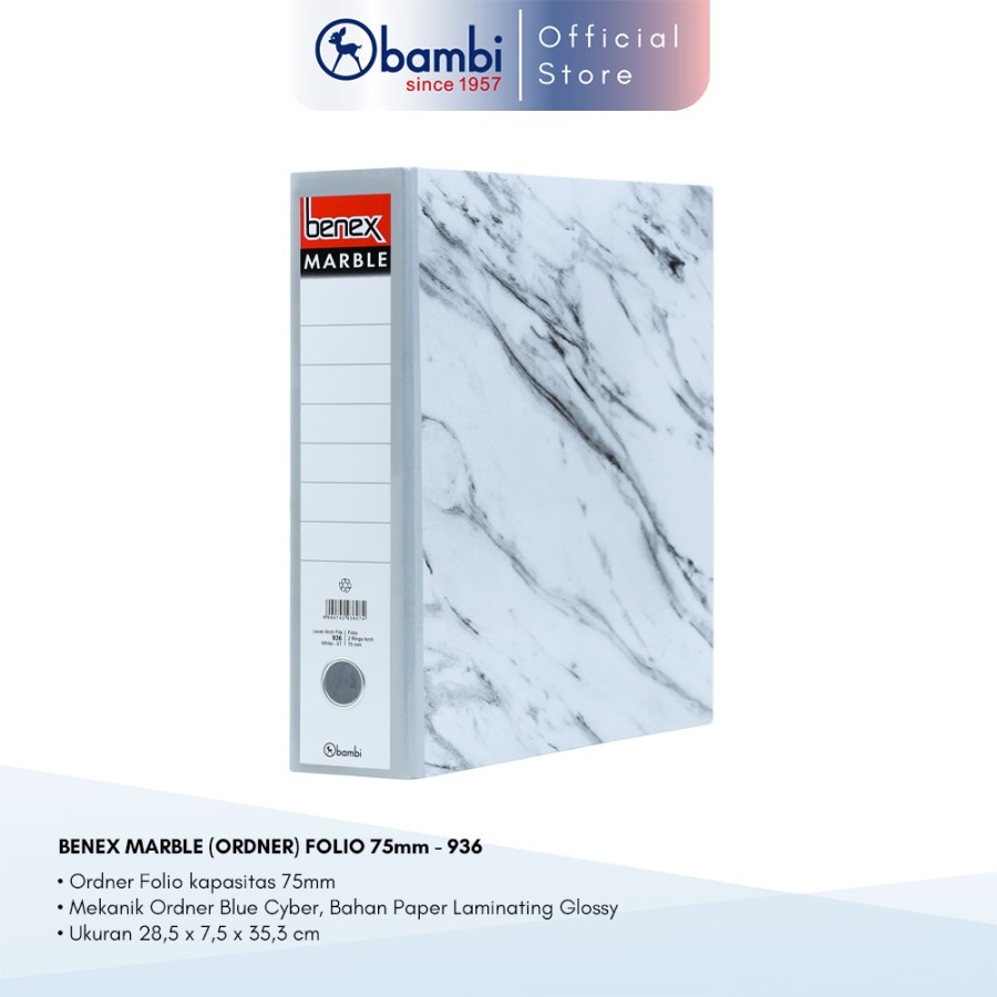 

Benex Ordner Marble Folio 75mm - 936 1 Dus Isi 12 Pcs